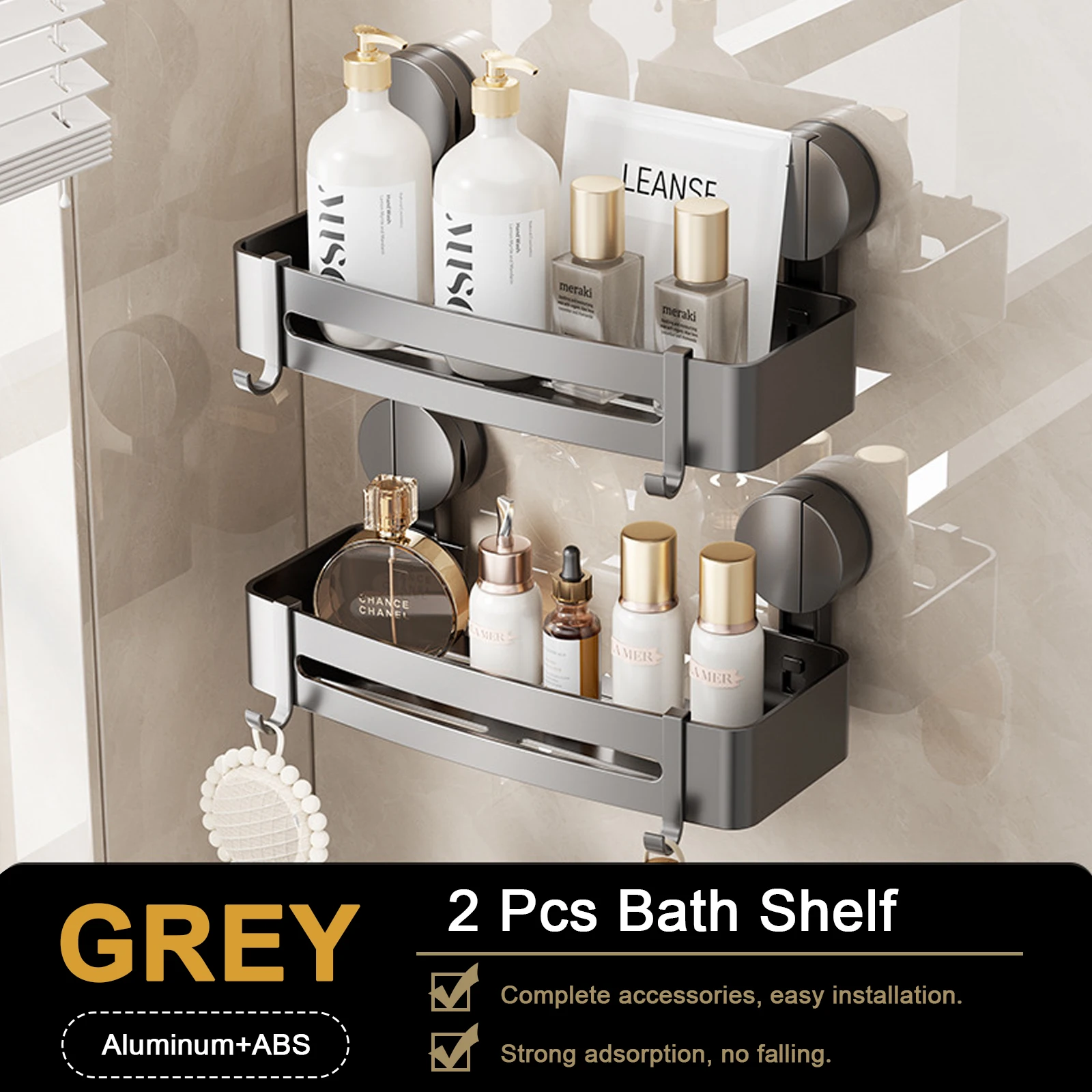 Badkamerplank voor douche Wandmontage Shampoofles Organisator Douche Hoekrek Opslag Ponsvrije badkameraccessoires