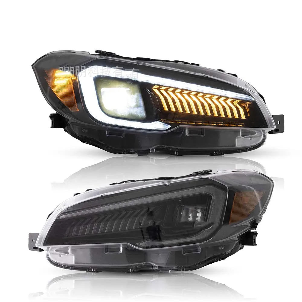 

Car LED Headlight Assembly Dynamic Streamer Turn Signal Indicator Daytime Running Light For Subaru WRX 15-UP Front Lamp