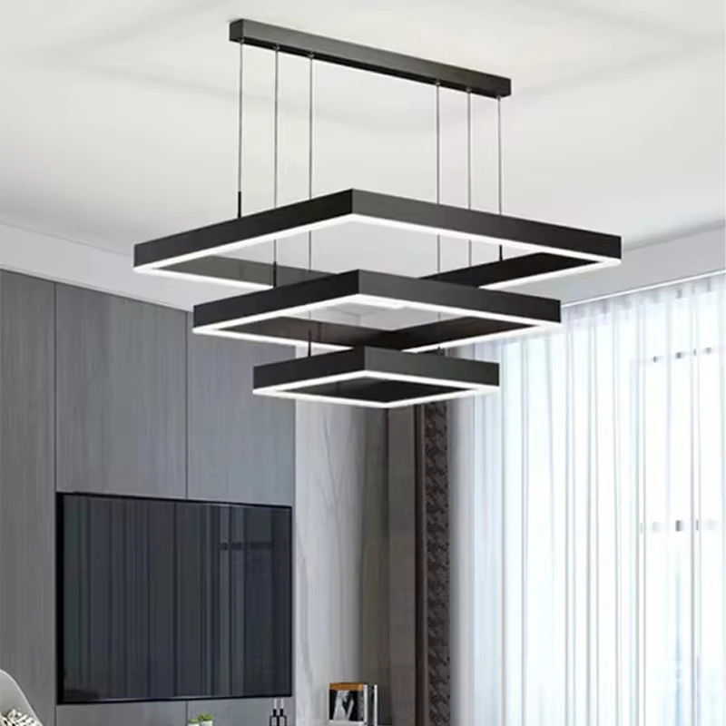 

Modern Crystal Black/White Pendant Light LED Staircase Light Indoor Decoration Living Room Dining Room Bar Lighting Fixtures
