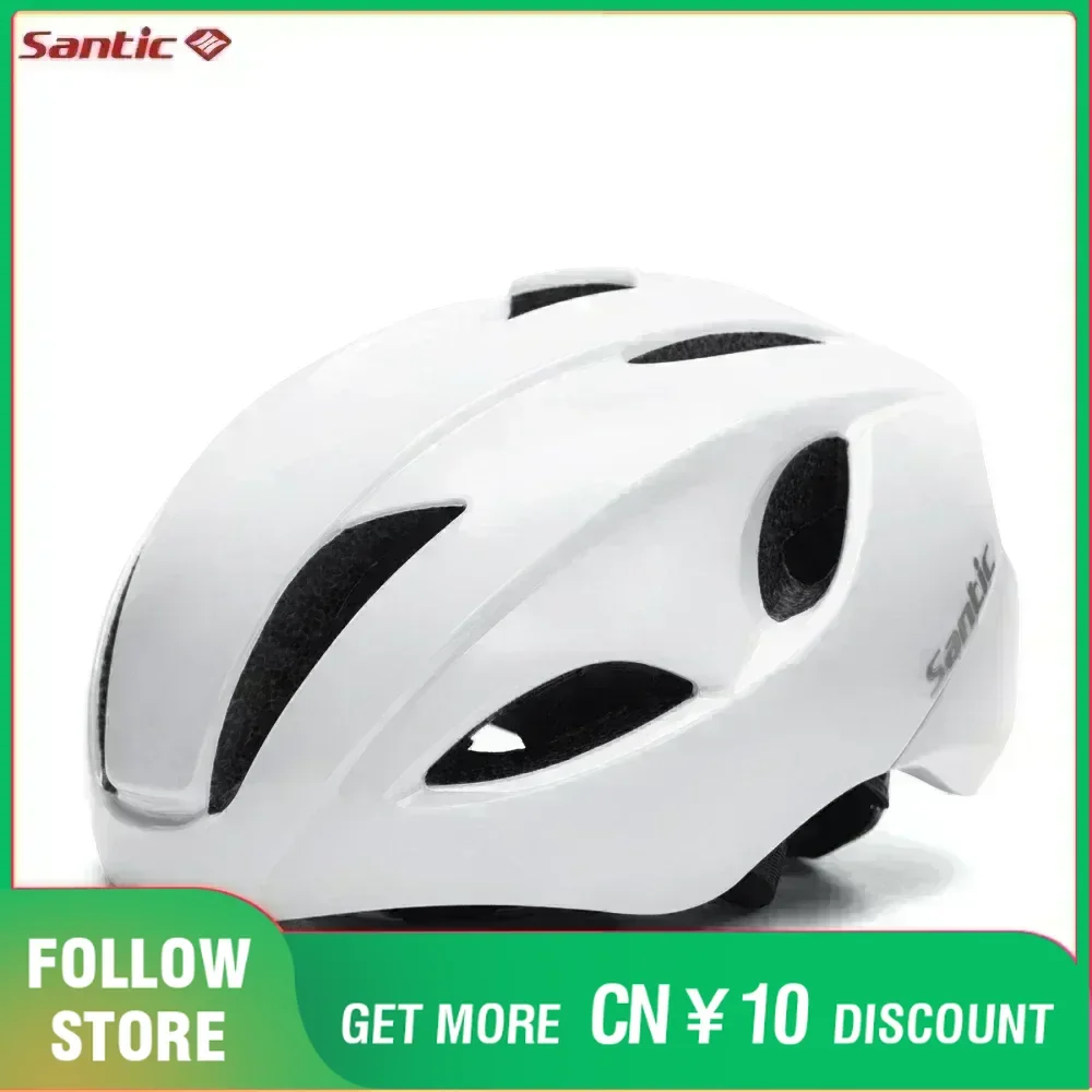 Santic Ultralight Bike Helmet w/ Taillight Adjustable Outdoor Safety Night Cycling Cap Men Women MTB Bike Road Riding Helmet