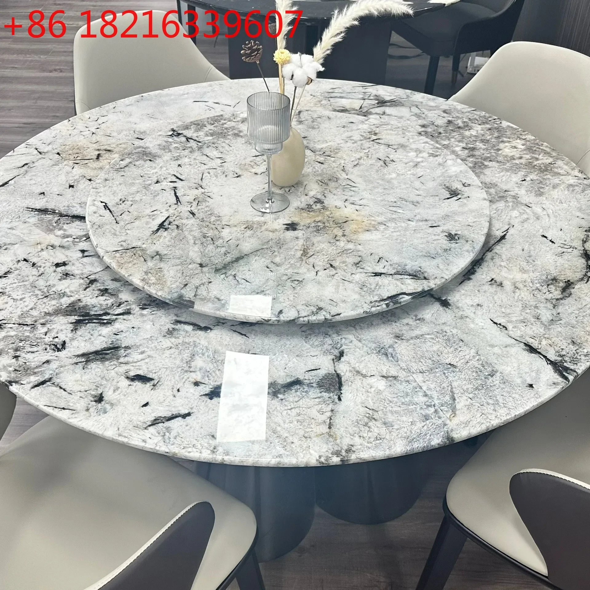 YAO pure natural golden branch jade leaf luxury stone high-end villa minimalist style home marble large round dining table