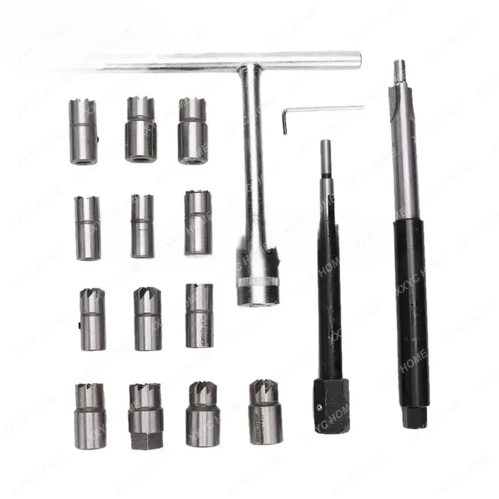 حاقن مزيل 17 قطعة مقعد حاقن ومنظف مزيل الكربون مقعد أدوات القاطع قاطعة المطحنة مجموعة أدوات السيارة العالمية