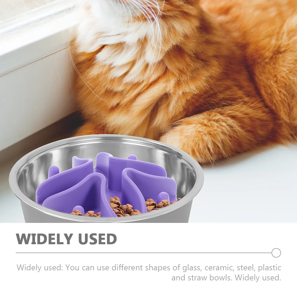 

Slow Feeder Dog Bowl Insert Food Safe Silicone Mat For Slow Eating Anti Choking Feeding Bowl Pad Pet Supplies Household