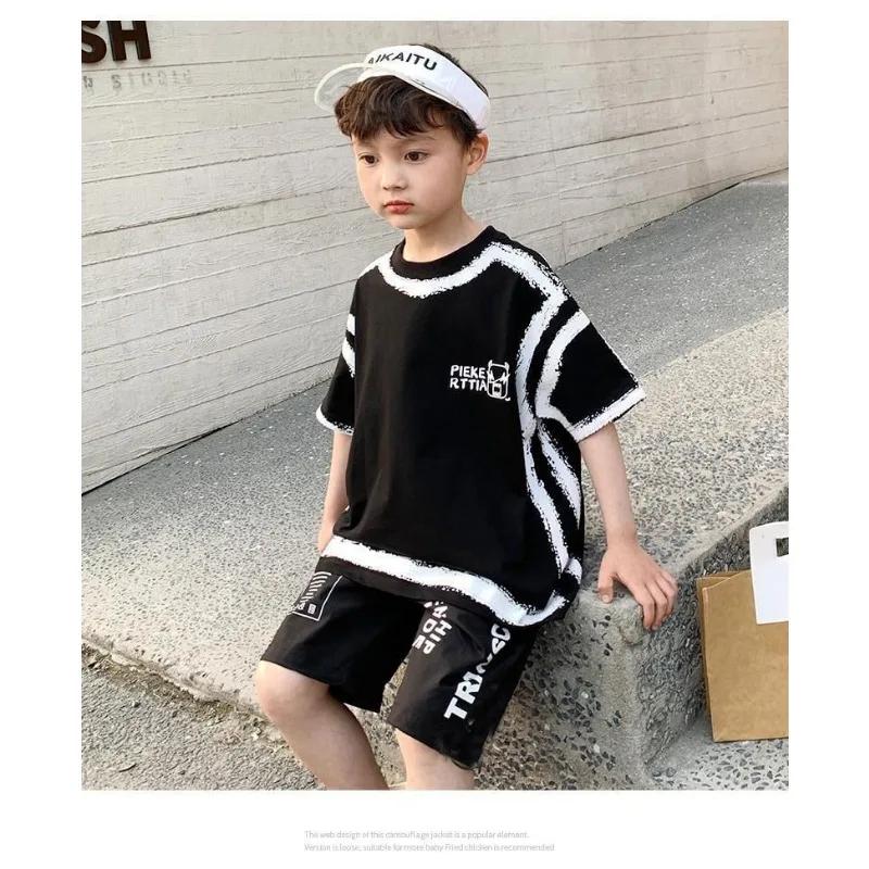 Summer Boy Cotton Clothing Sets Baby Short Sleeve T-Shirt + Pants Boys Cartoon Suit 2pc Children Outfits