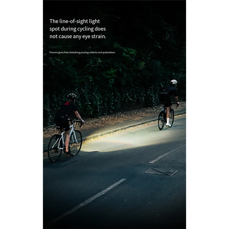 ABVH-CBL 1600 USB-C أضواء الدراجة القابلة لإعادة الشحن مع خط قطع، IPX 6 مصباح أمامي للدراجة مقاوم للماء