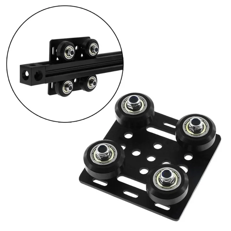 For V-Slot 2020 Gantry Plate Kit Aluminum Extrusion Wheel Set 3D Printer Parts