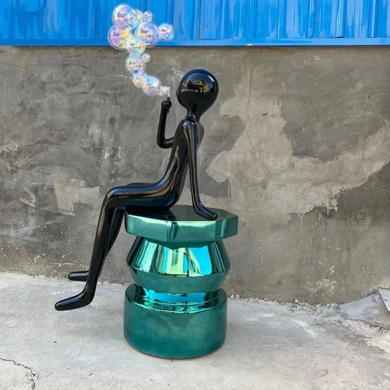 Factory production resin statue polka dot girl bubble girl home decoration flower girl