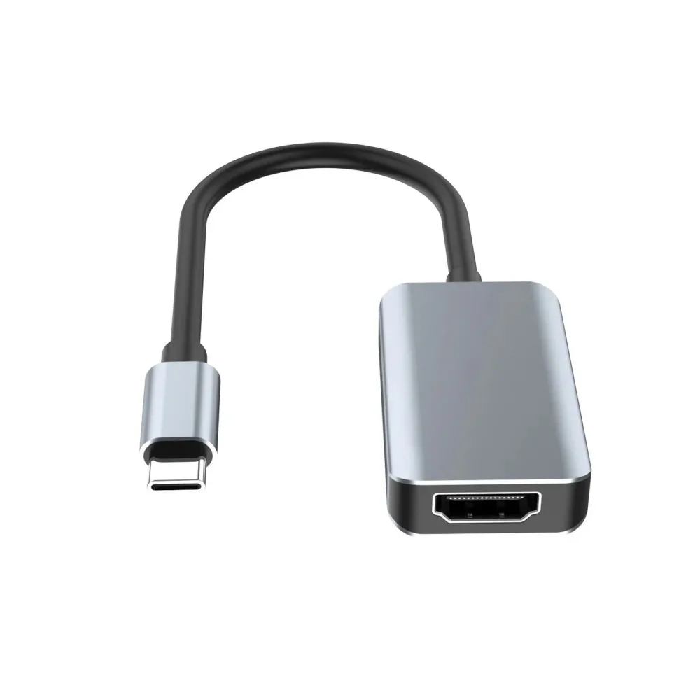 Type C to HDMI-Compatible Adapter 4K 60Hz Aluminum Alloy Video Converter for PC Laptop Phone Monitor TV No Driver Needed