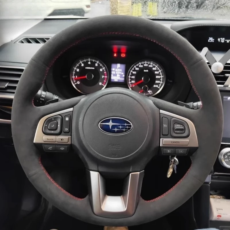 

Hand-stitched non-slip suede car steering wheel cover 100% Fit For Subaru Legacy Outback XV Forester 2015 2016 Auto Parts