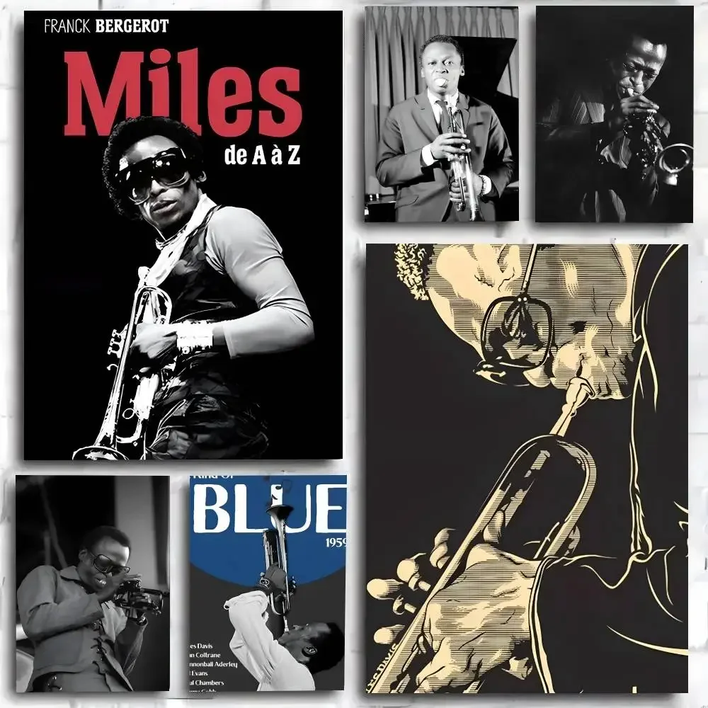1PC Jazz Musician Miles Davis   Poster Print For Bedroom Living Room Home Decor Cartoon Movie Wall Art HD Picture Mural