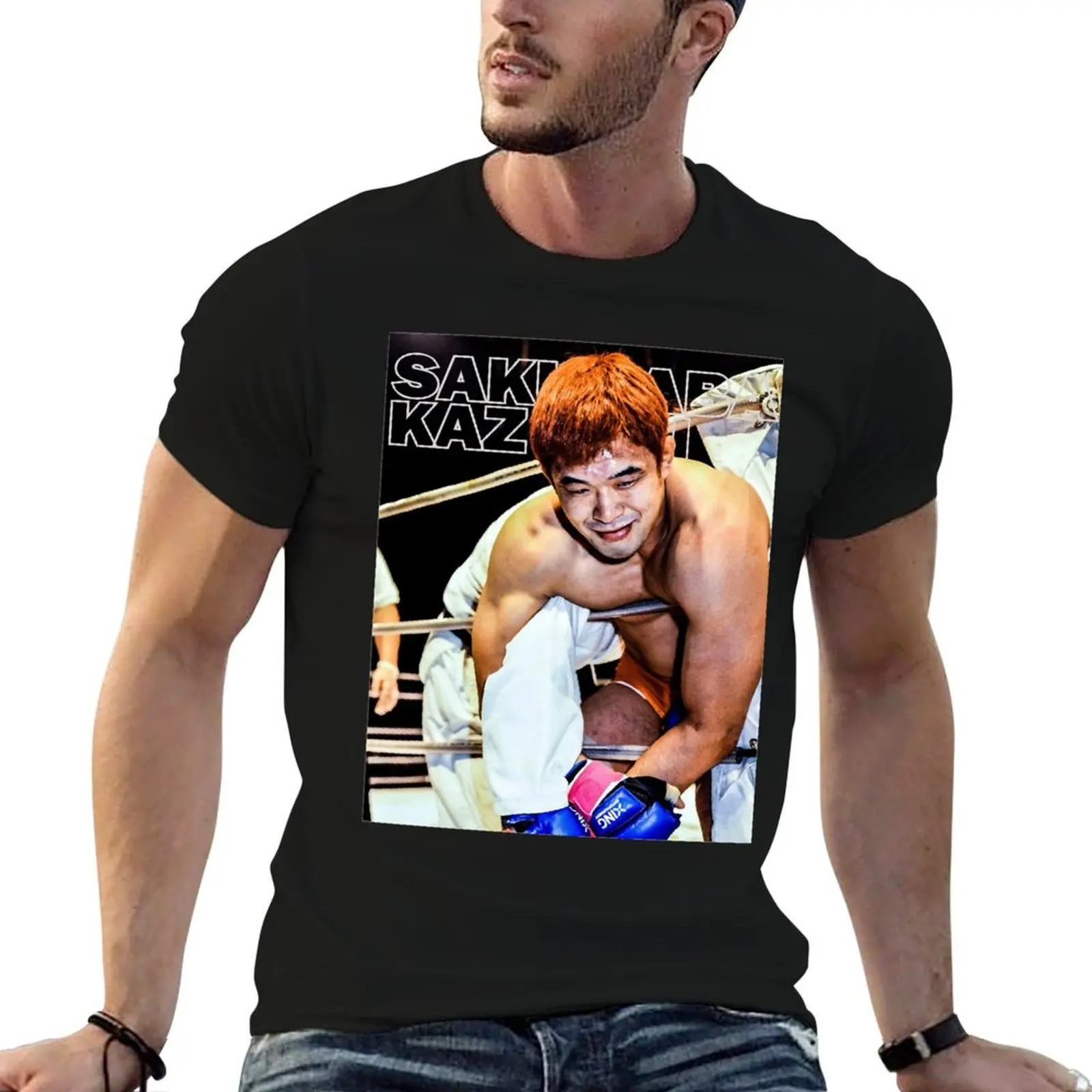 Sakuraba cotton slim for high man shirts t quality t Kazushi shirts T-Shirt fit