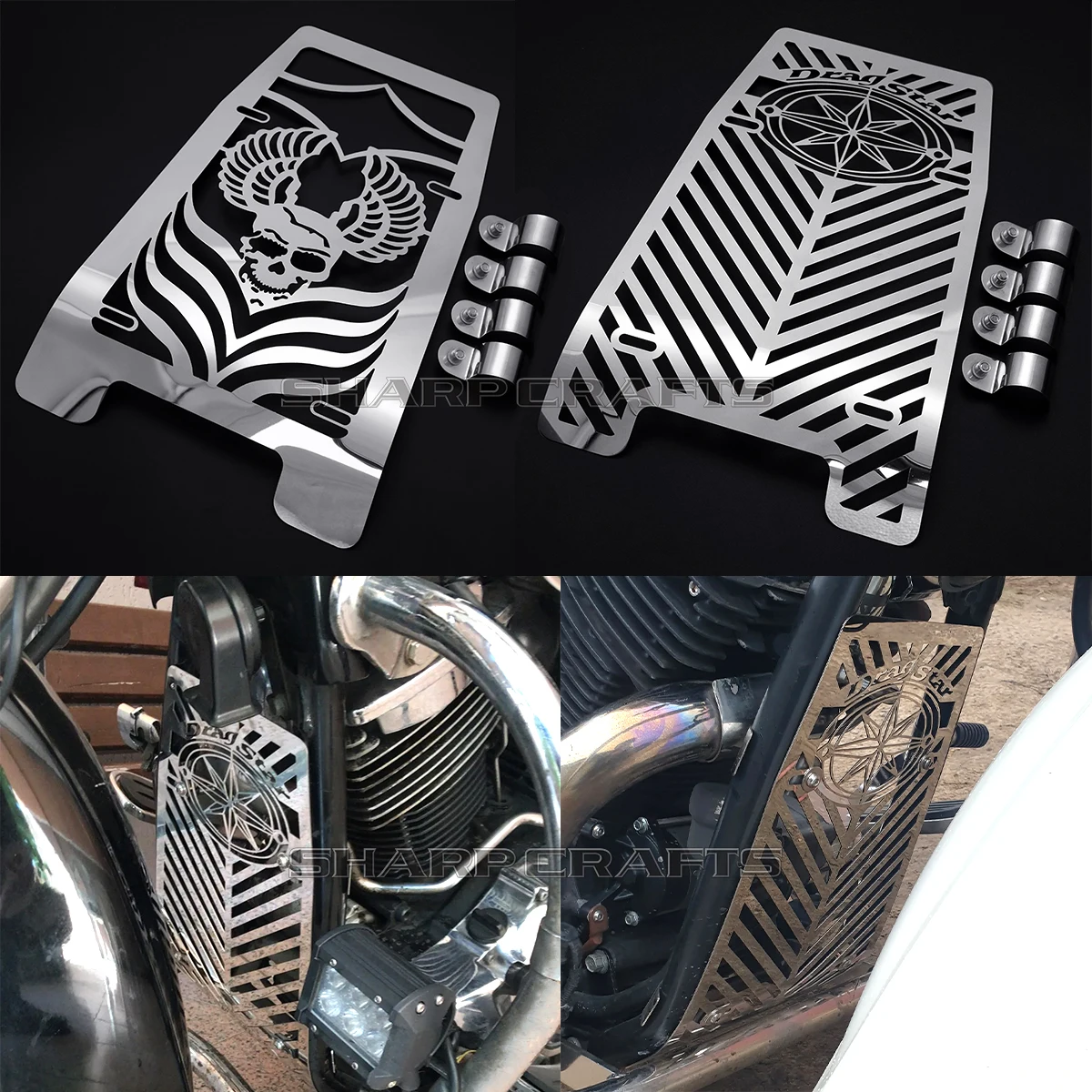 

Motorcycle Skull Radiator Grill Cover Protector For YAMAHA Drag Star XVS1100 Classic Custom 1999 - 2012 Water Tank Cooler Cap