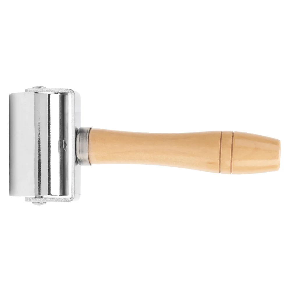 60mm Roller Width Leather Edge Roller Iron Roller Wooden Handle Leather Seam Roller Leather Laminating Tool Leather Working