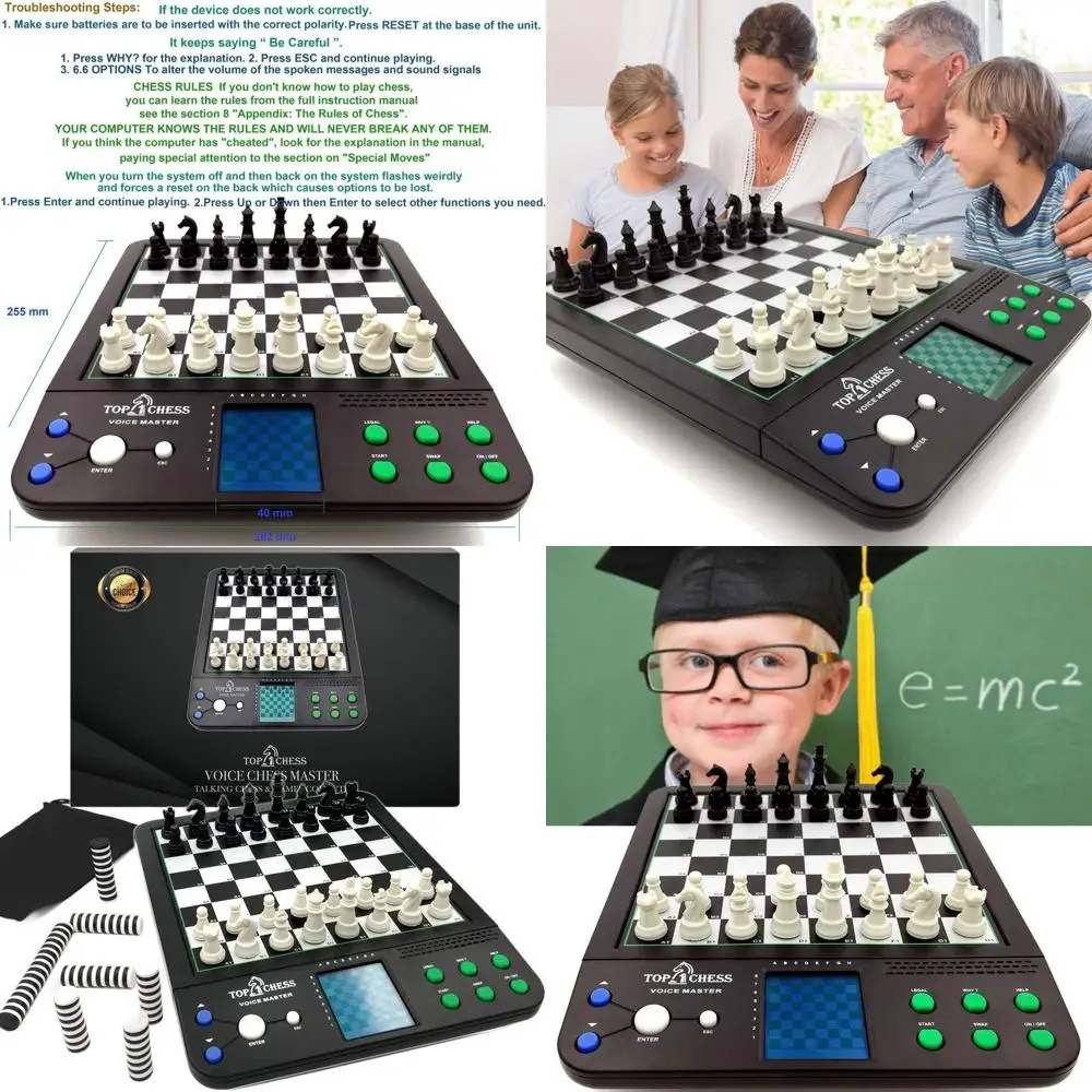 Voice-Guided Chess Learning Set: Ideal for Kids & Adults | Electronic Chessboard with Strategy Training for Beginners and Advanc