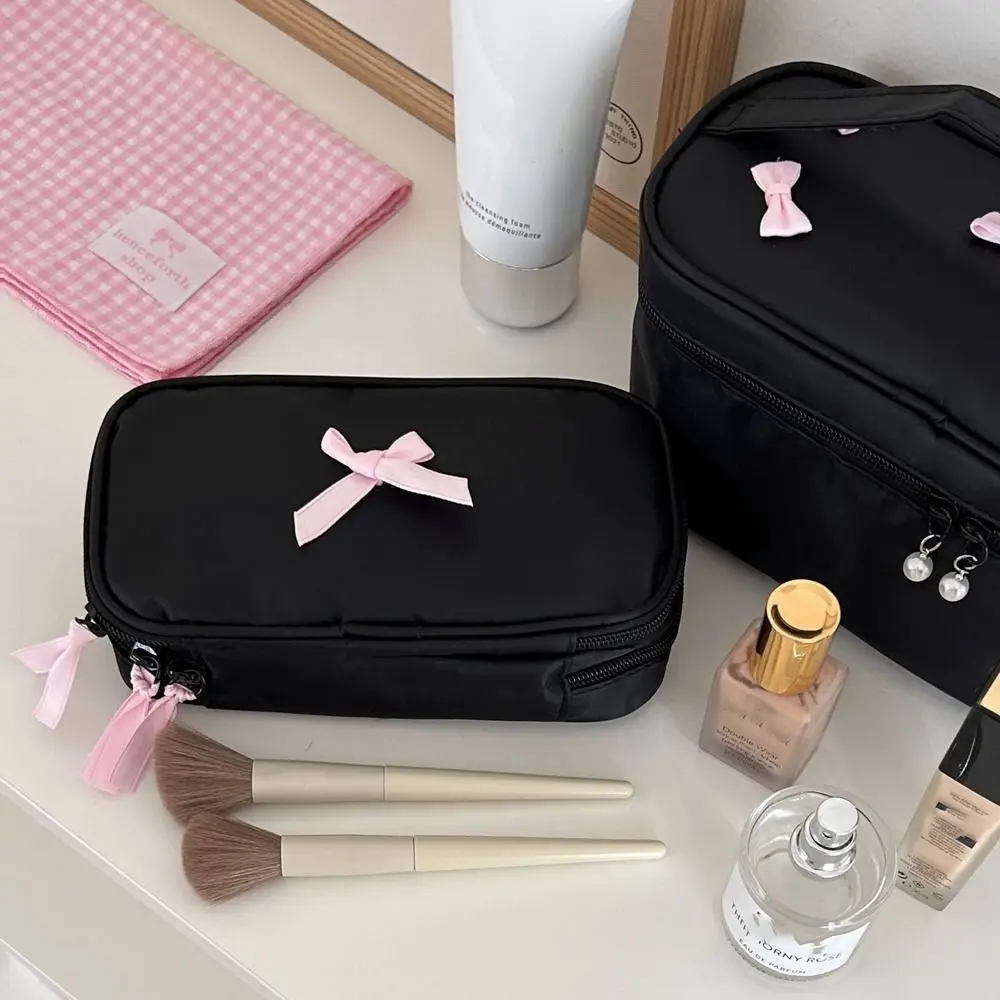 

Женская сумка-карандаш с бантом, вместительная косметичка с бантом