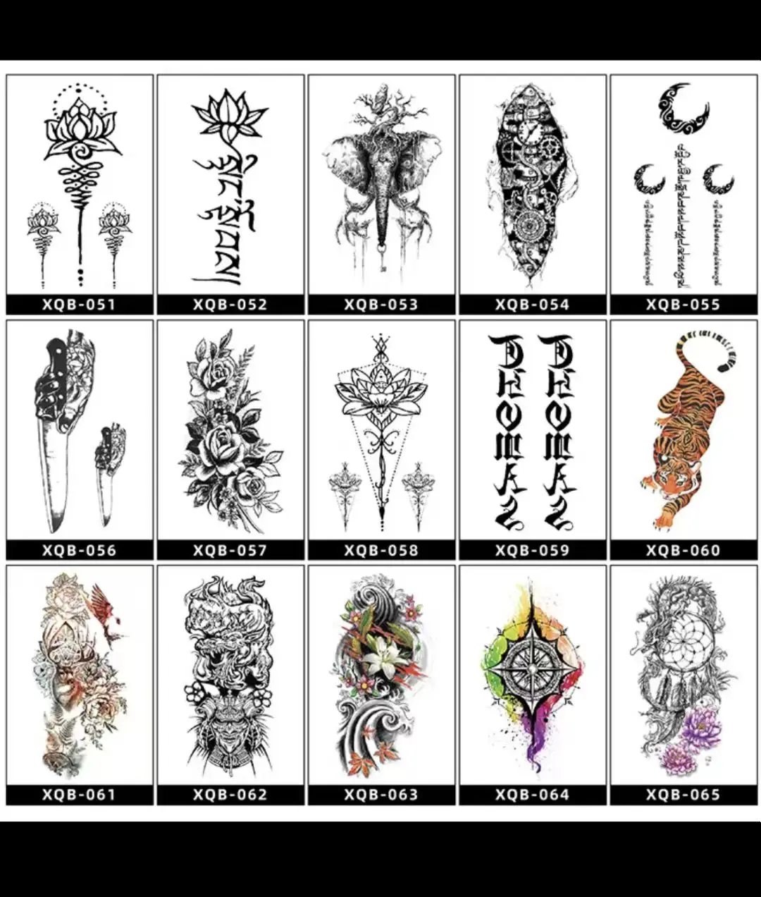 

Оптовая продажа с фабрики, трансграничные черно-белые татуировки с цветами, наклейки на всю руку, настраиваемые с картинками, простые цветы, животные Co