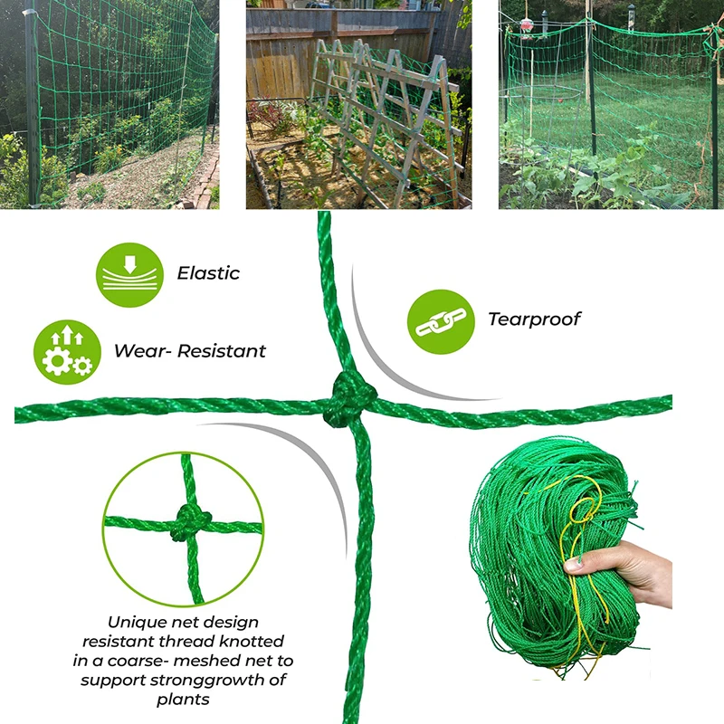 شبكة تسلق النباتات تعريشة نباتية من النايلون عالية الجودة لتسلق كرمة الحديقة والخضروات واللوف الصباح والمجد والزهور المتزايدة #5