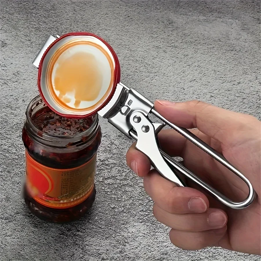 1pc New Non-slip Stainless Steel Can Opener Adjustable Bottle Opener Adjustable Multifunctional Stainless Steel Can Opener