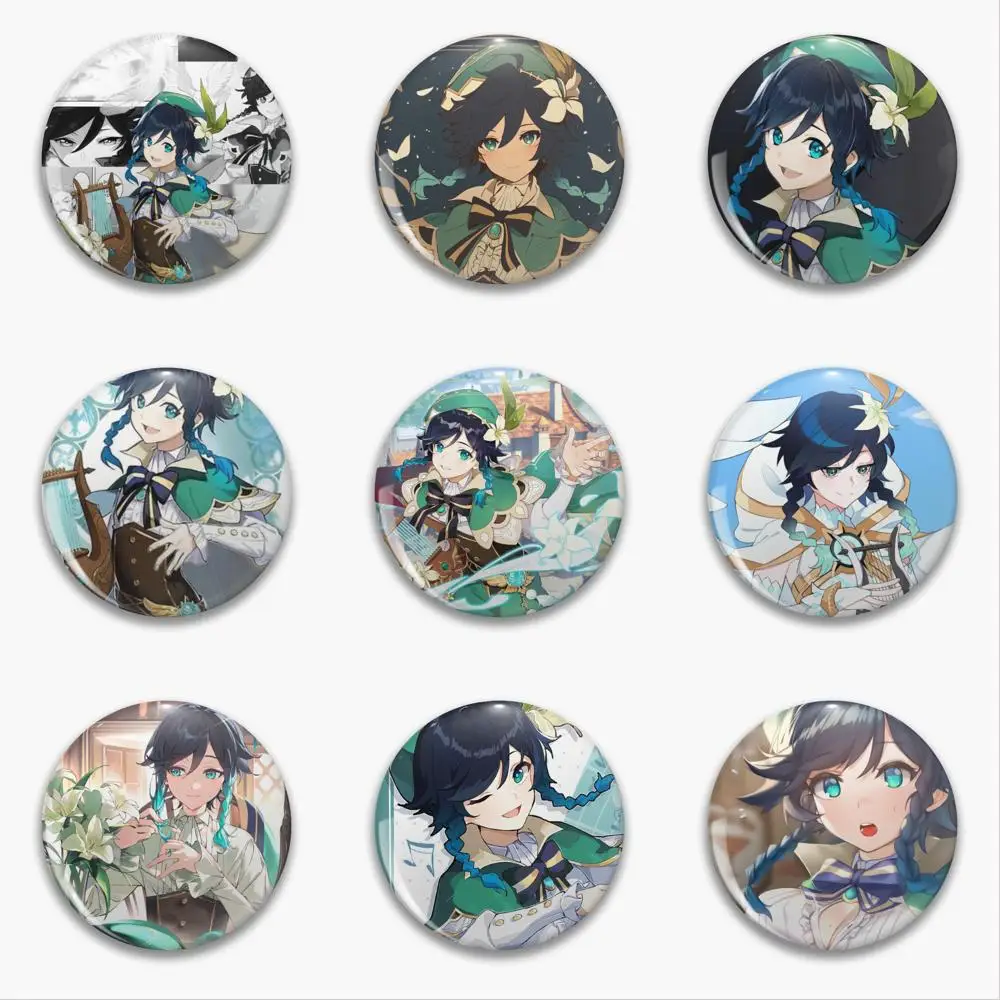 Figure Venti Jean HD Anime Brooch Bag Clothing Hat Badge Accessories Jewelry Gifts