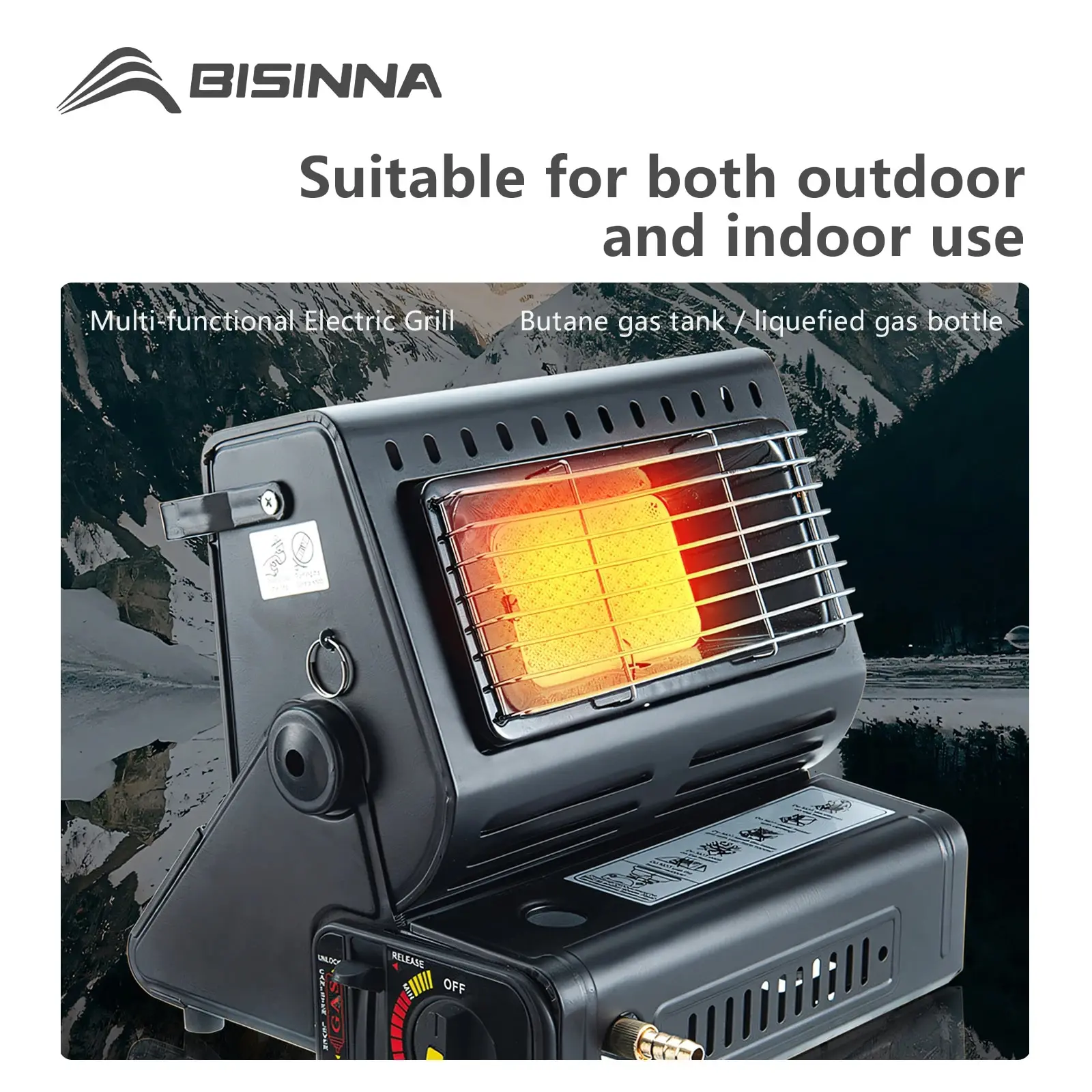 BISINNA Outdoor/Indoor Multi-functional Gas Heating Stove Portable Tent Heater for Camping Fishing Heating