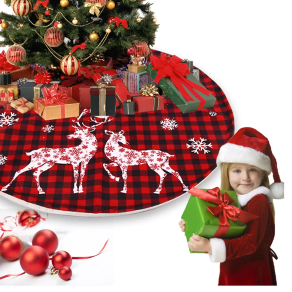 

Christmas Ornament Cartoon Elk Tree Skirt Festive Christmas Party Decoration