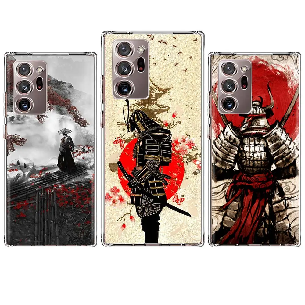 Japanese Art Samurai Ninja Case Coque For Samsung Galaxy Note 20 Ultera 10 Pro 9 8 S10 Phone Shell S9 Plus S8 S7 Edge Note 20 Ul