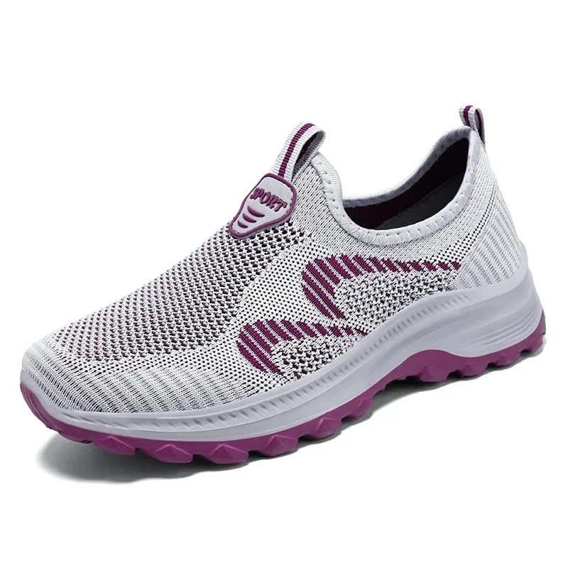 Middle-aged and Elderly One-pedal Sports Shoes Autumn New Breathable Casual Mesh Single Shoes Hiking Shoes Mother