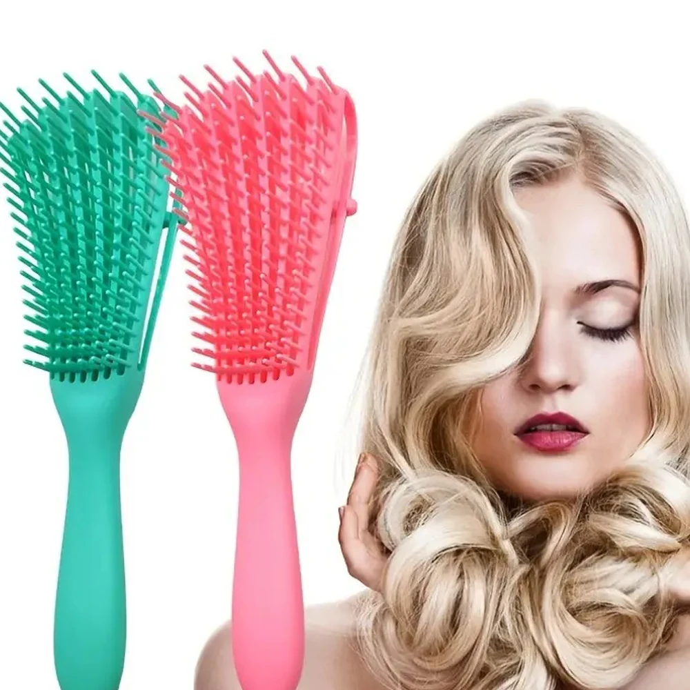 3 قطعة 8-Row Detangler فرشاة شعر متعددة الوظائف وفك تشابك الشعر فرشاة تدليك فروة الرأس مشط الشعر لجميع أنواع الشعر