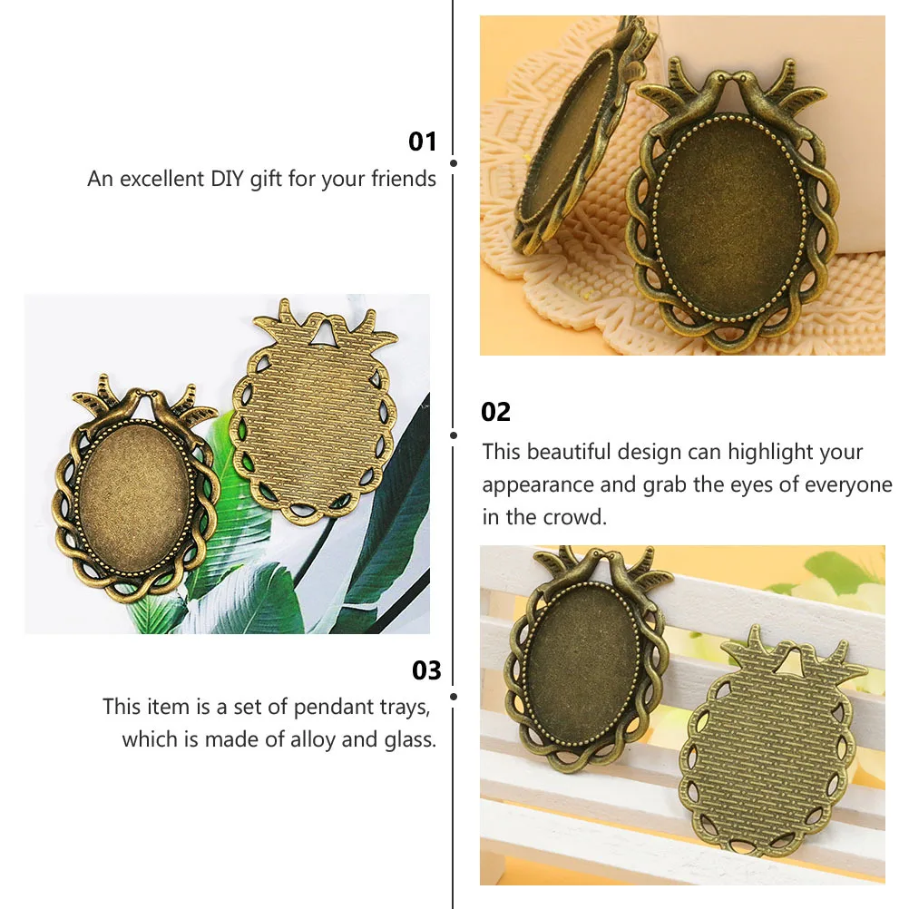50Pcs High Quality Alloy Pendant Trays DIY Jewelry Kit Vintage Oval Blanks for Custom Gifts Unique Design DIY Jewelry Tray