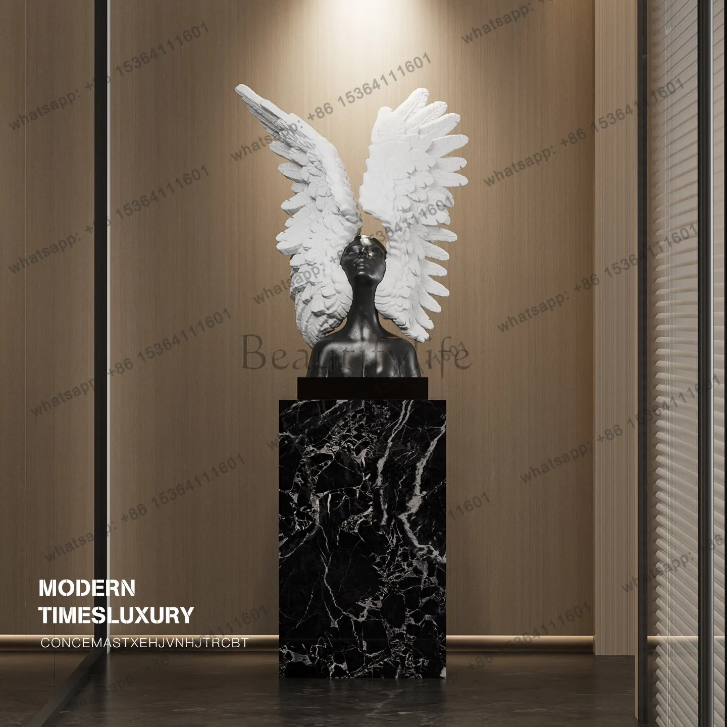 PG abstract angel wings resin figure sculpture decorative ornament living room creative art home accessories