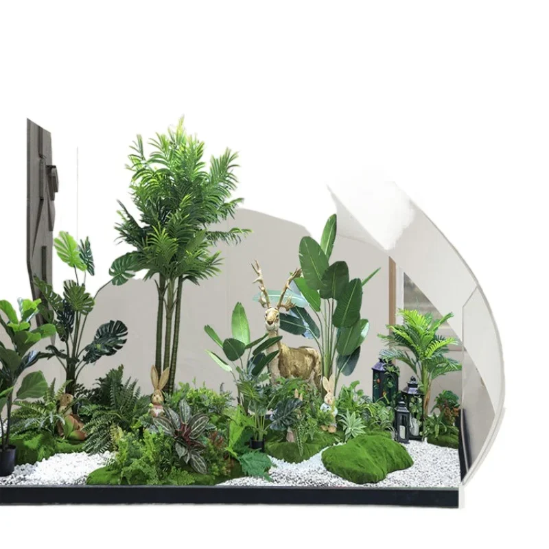 Simulation green plant landscaping living room indoor landscape large plant pot load combination