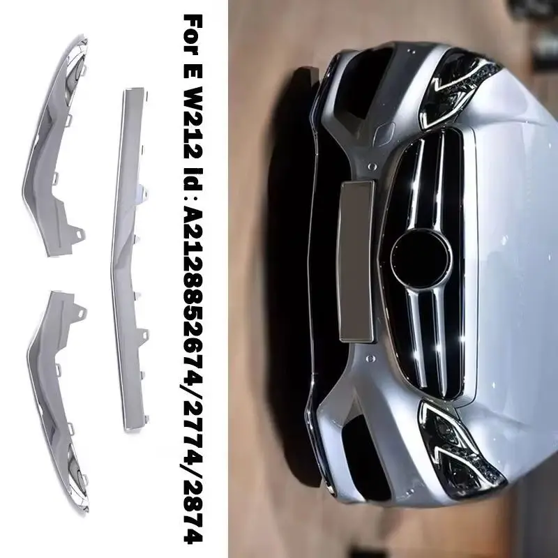 For Mercedes Ben E Class W212 E550 E350 E400 A2128852774 A2128852874 A2128852674 Front Bumper Chrome Chromuim Trim Lip Spoiler view 2