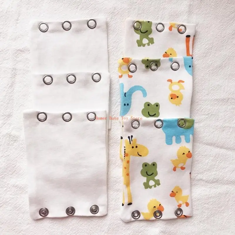 J0PF 5 Pieces Baby Clothes Extender Onesie Cotton Extenders Diaper Romper Lengthen Extend Film Baby Boys Girls Romper Partner