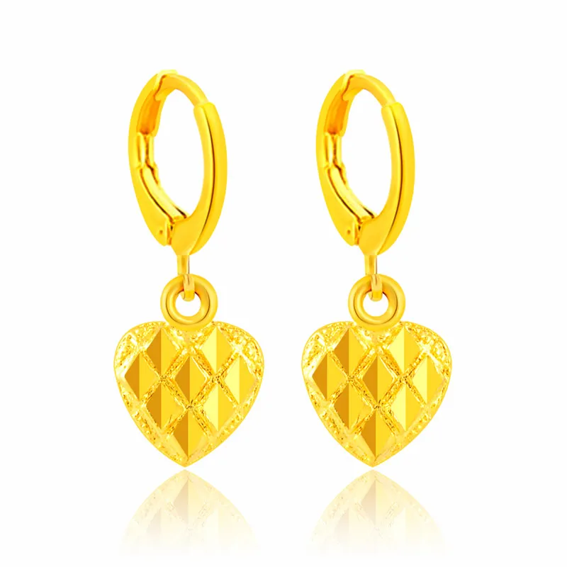 SAIYE Heart-shaped Car Flower Earrings 24k Gold Plated Earrings For Women Wedding Jewelry Gifts JE023