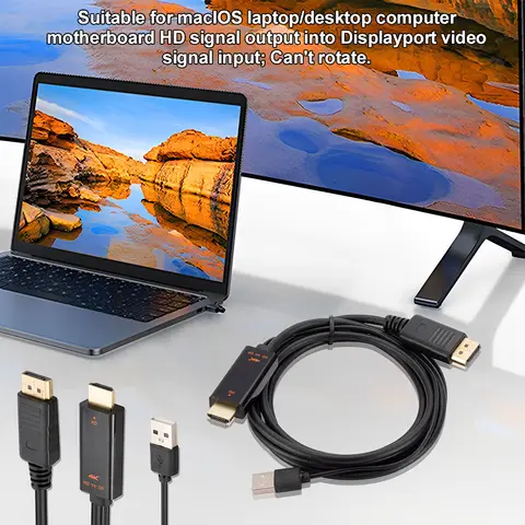 1.8M HDMI-Compatible To DisplayPort Cable 4K 60Hz HDMI-Compatible To Displayport Adapter HDMI-Compatible To Display Port Cord