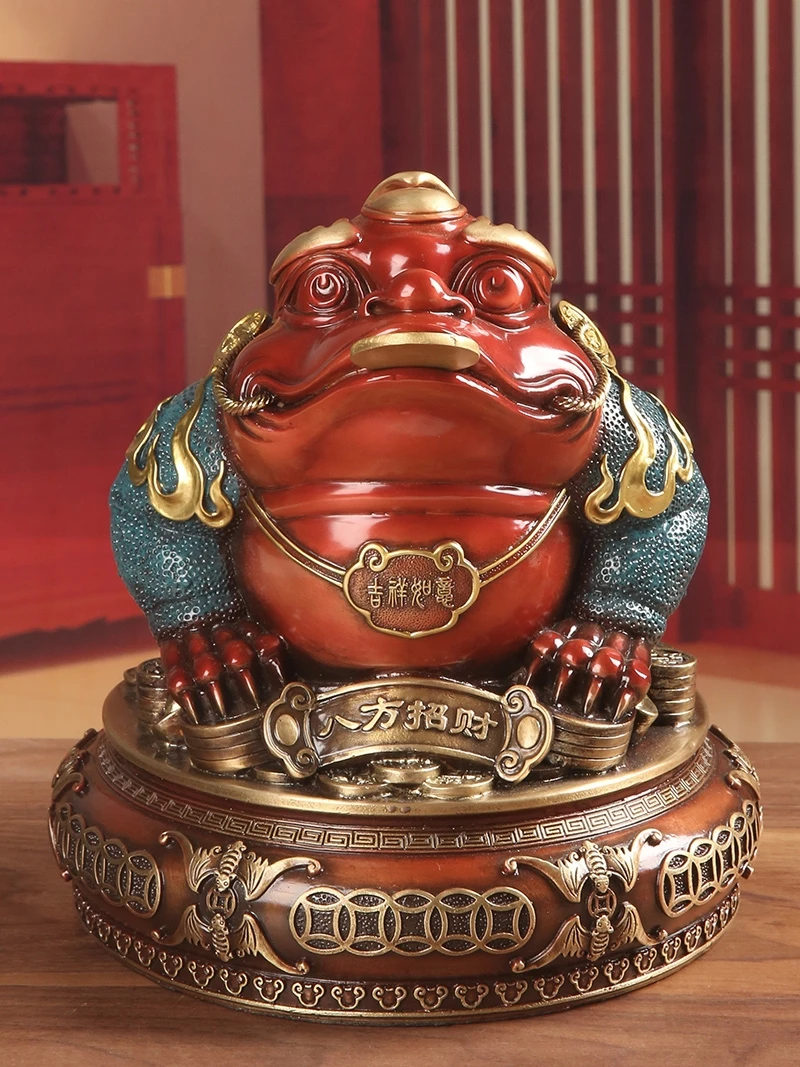 

Golden Toad Ornaments Brass Three-Legged Golden Cicada Toad Lucky Living Room Decoration New Shop Opening Gifts
