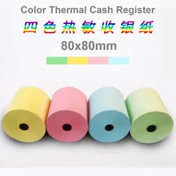 10 Rolls Color cash register printing paper thermal paper roll 80x80 cash register paper supermarket 80mm receipt paper