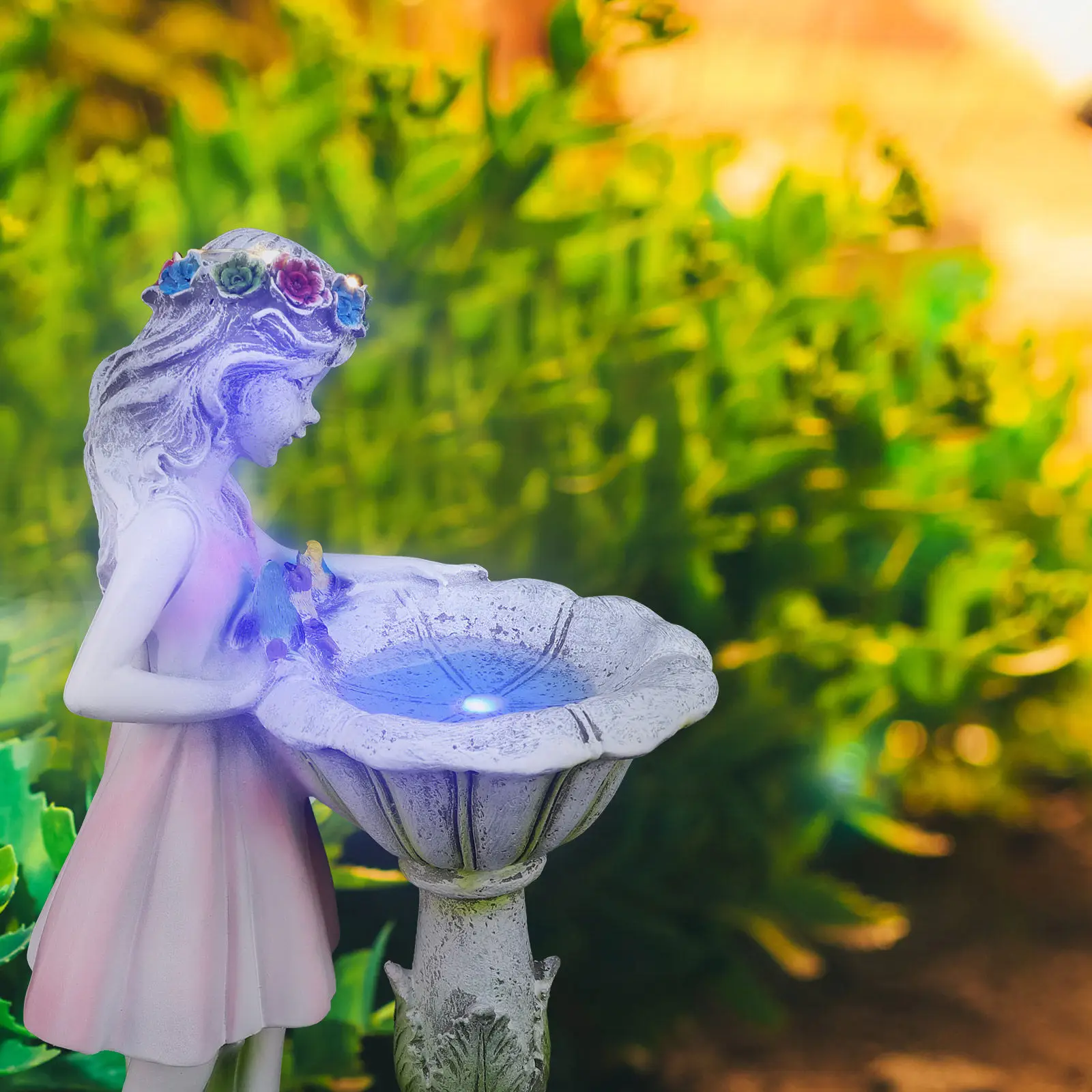 

1Pcs Lovely Angel Solar Light Resin Garden Lamp Outdoor Decoration Solar Power Lawn Light Adornment Resin Statue Decor