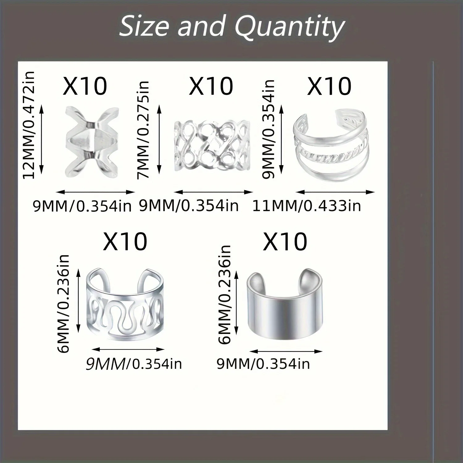 50 stuks goud en zilver uitgeholde dreadlock haarringset voor dreadlock vlechten, geschikt voor verjaardagsbanketten en feesten