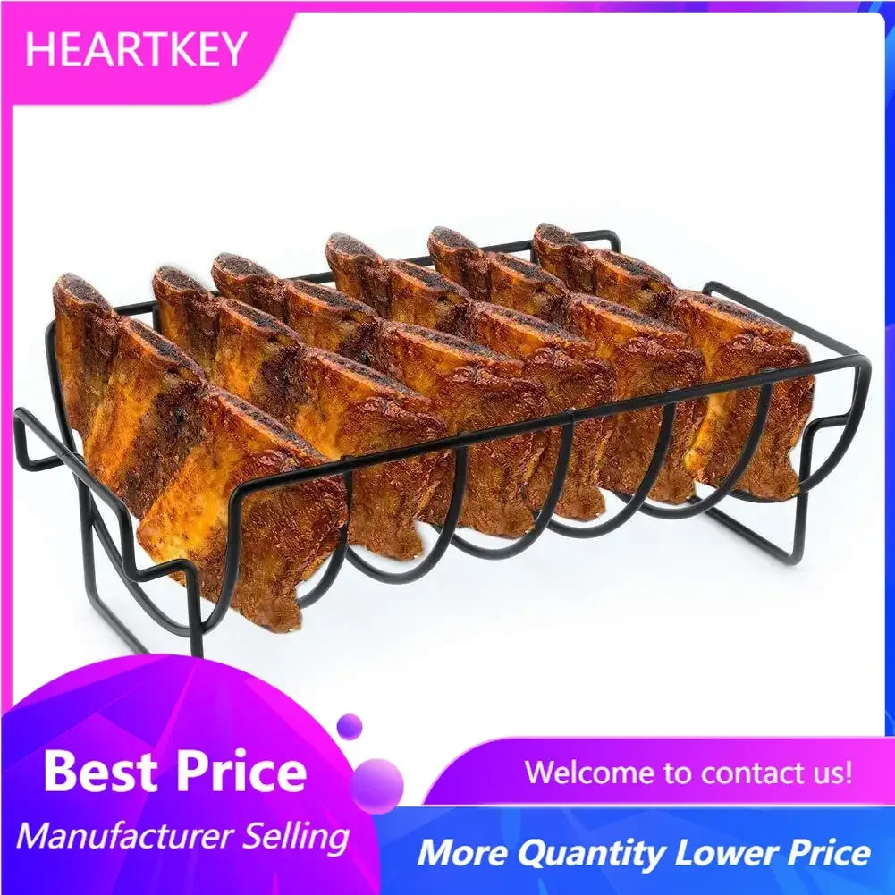 

Non-Stick Metal Steak Rack Holders, Grill Basket, Rib Rack, Outdoor BBQ Tools, Roasting, BBQ Grilling Basket