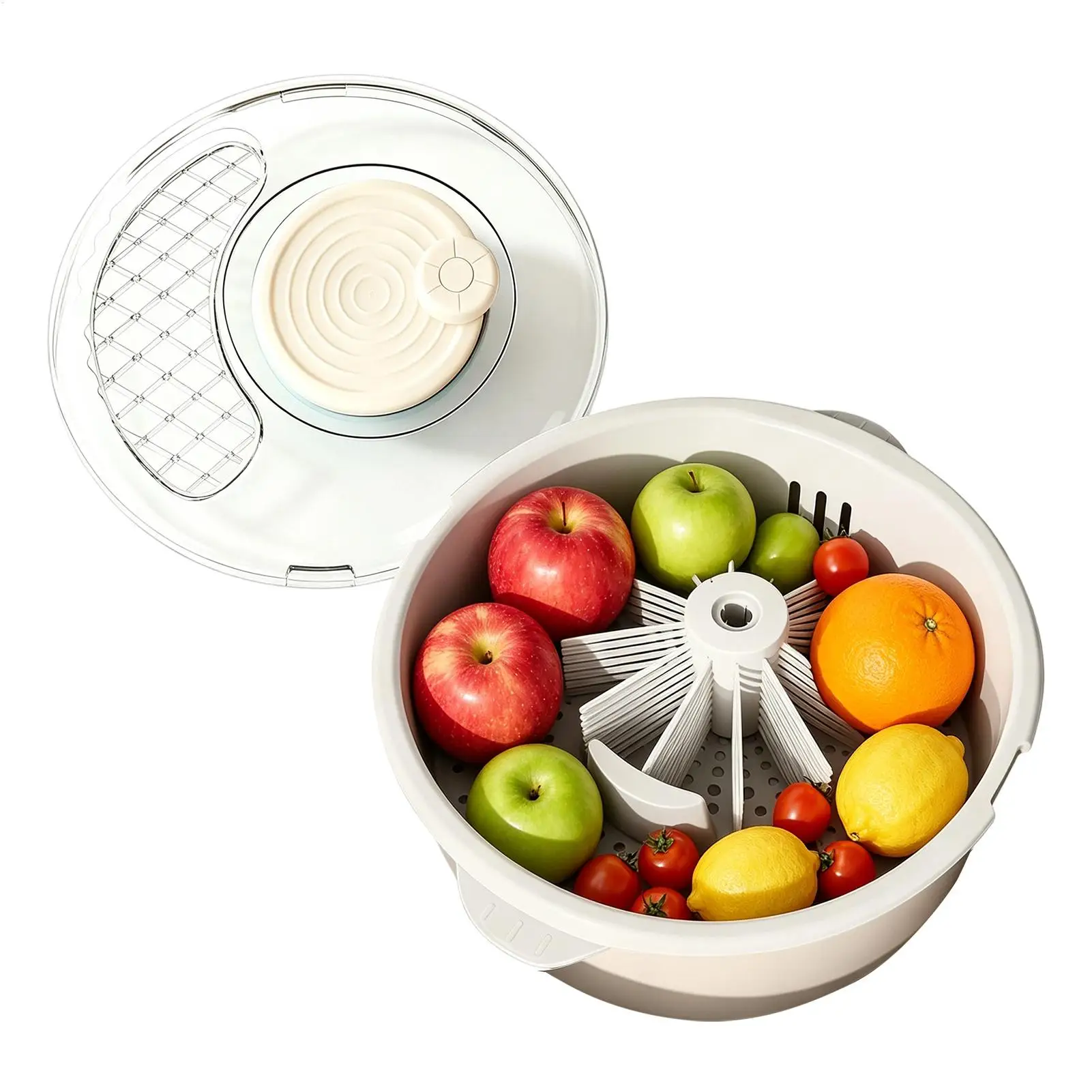Salad Spinner Hand Cranked Large Capacity Quick Drying Cleaning Fruit And Vegetable Cleaner Washer For Produce Berry Grape Food