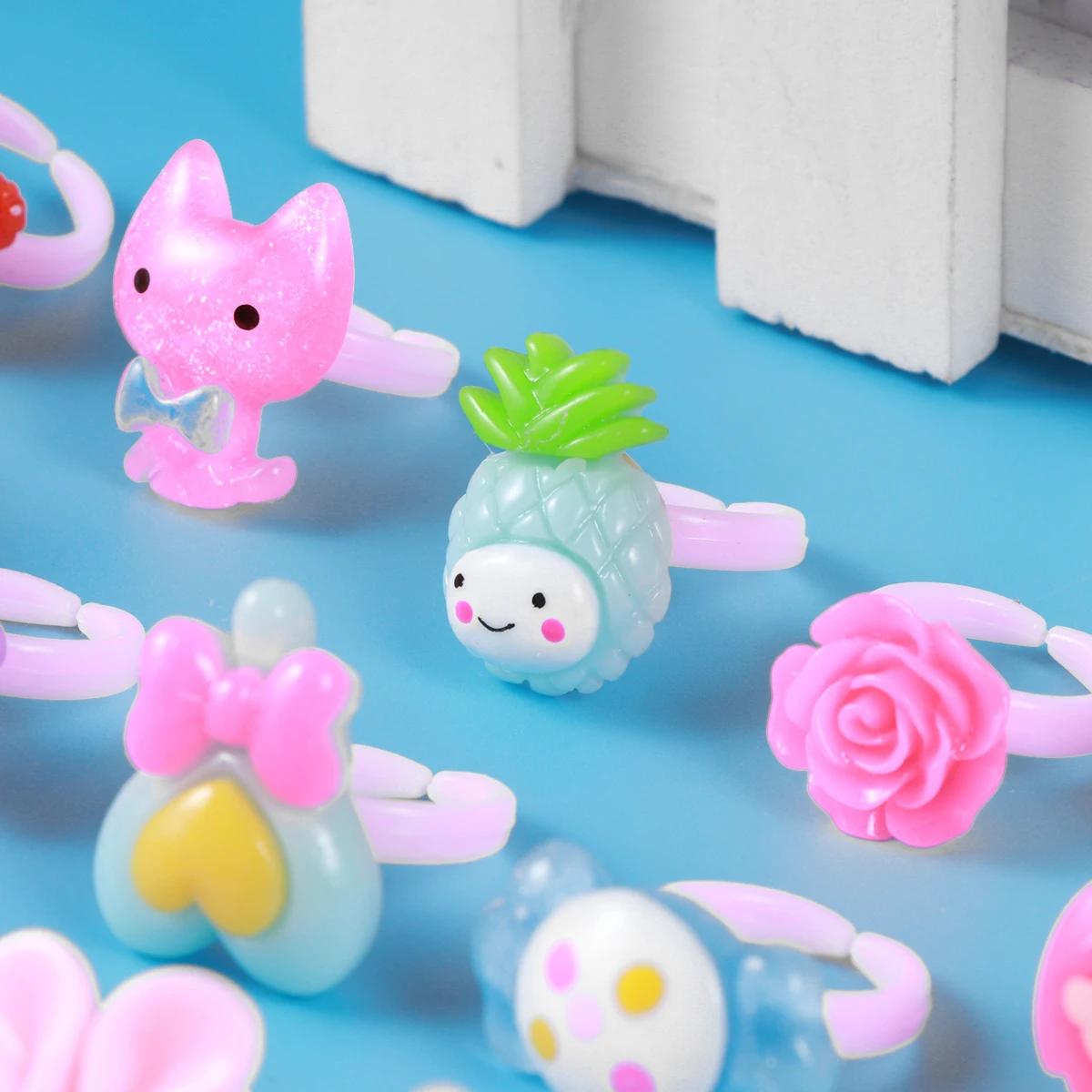 36Pcs Mädchen Cartoon Ringe Bunte Schmuck Set Für Kinder Geburtstag Party Favors Dress Up Zubehör Pretend Spielen Kostüme