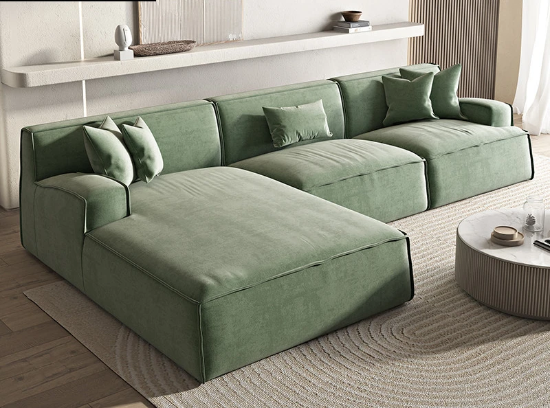 Italian Minimalist Technology Fabric Sofa Large and Small Apartment Type Super Soft down Tofu Block Sofa