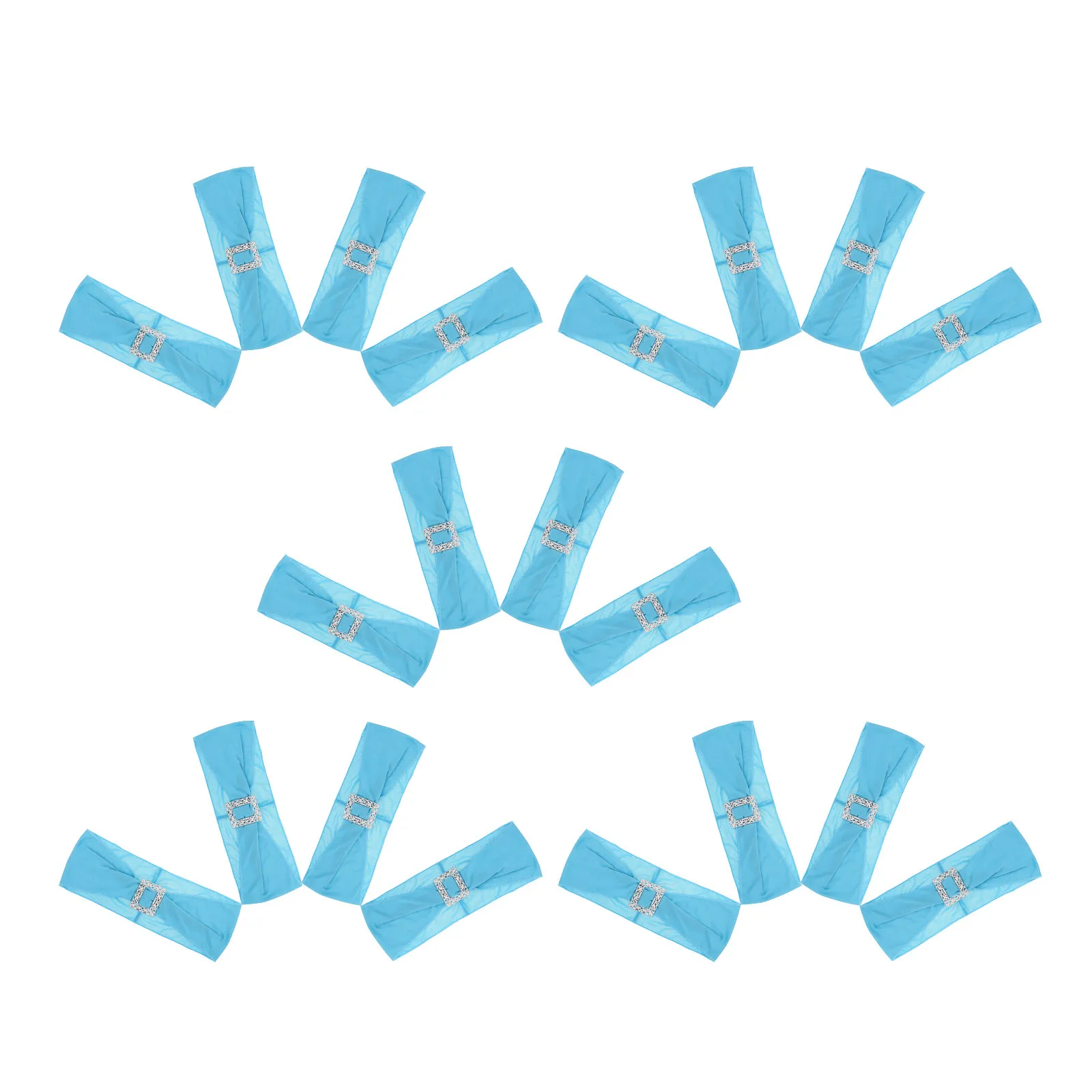 20Pcs Chair Sashes Bands Elastic Butterfly Stretch Chair Back Covers Slider Wedding Banquet Party Dining Decoration Blue