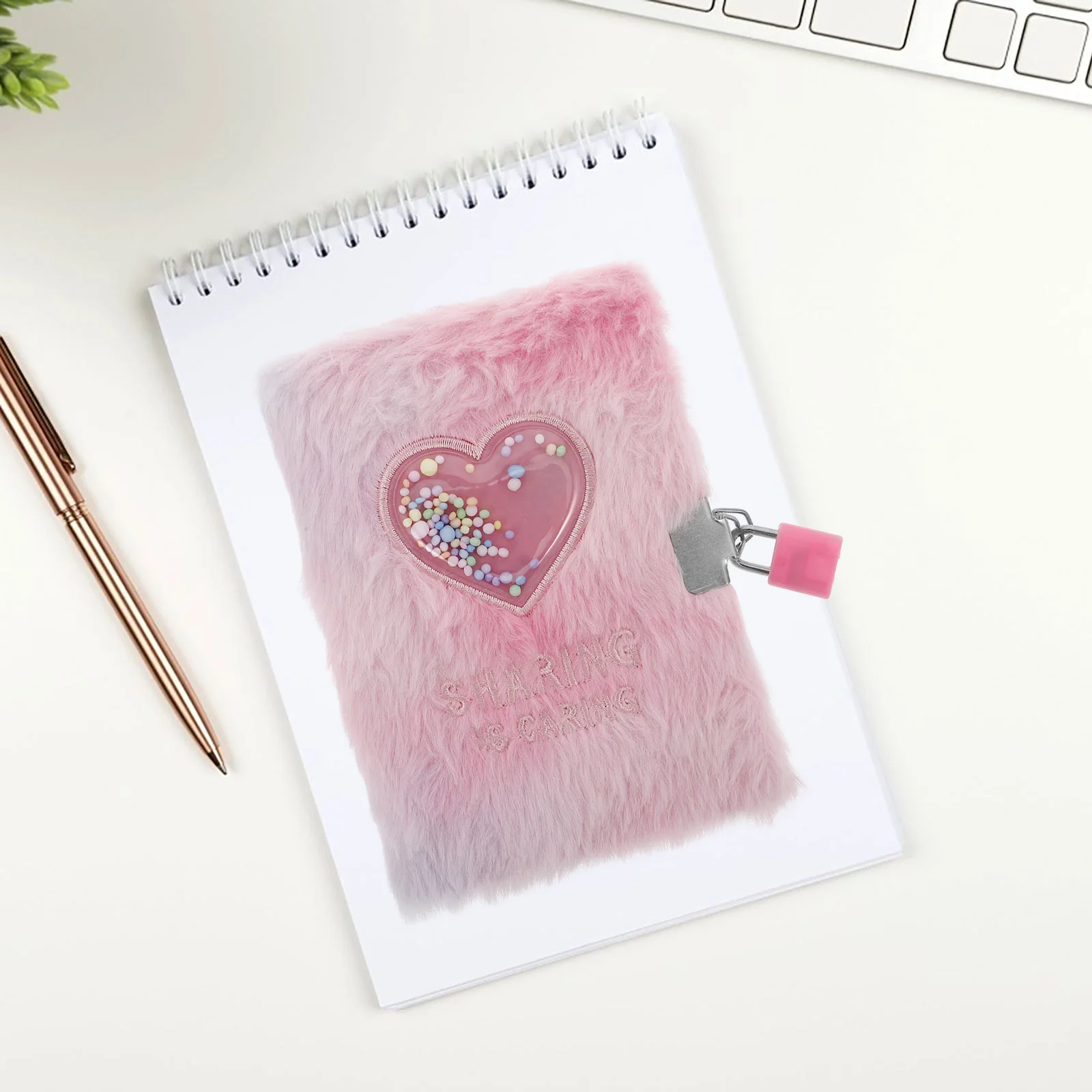 Girl's Diary Girls with Lock Note Books Cartoon Kids Journal Lockable Plush Locking Notebook