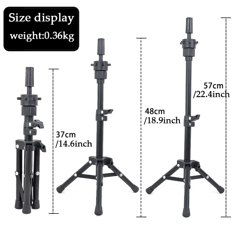 Pruikstandaard statief, 22 inch verstelbare mannequin hoofdstandaard, pruik hoofdstandaard voor trainingshoofden en canvas blokhoofd';\[p[