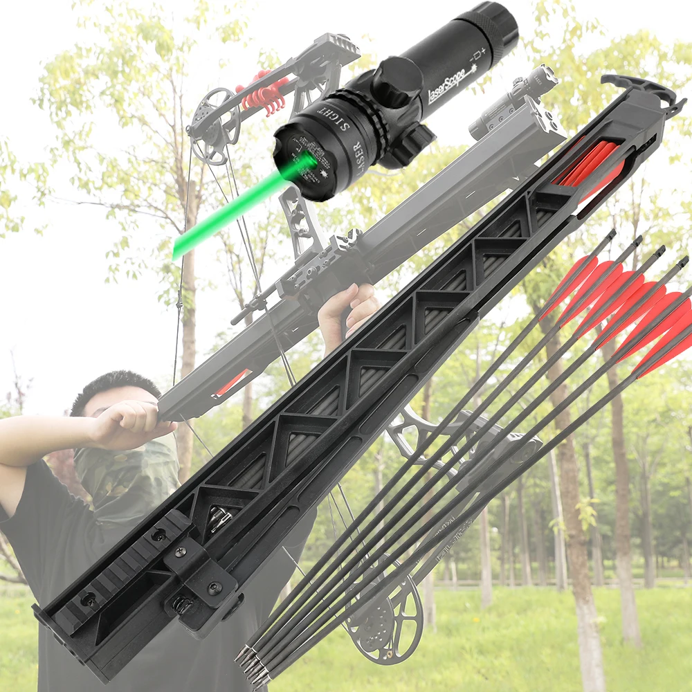 

Archery Arrow Launcher Compound Bow Hunting Targeting 6pcs Pure Carbon Arrow Launching with Laser Sight Scope Shooting Aid Tool