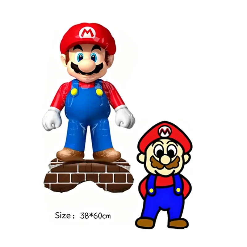 Neuer Mario 3D Stehender Folienballon Groß 60cm Mario-Figur Ballon für Kindergeburtstag Mario Bros Themenparty Deko-Zubehör
