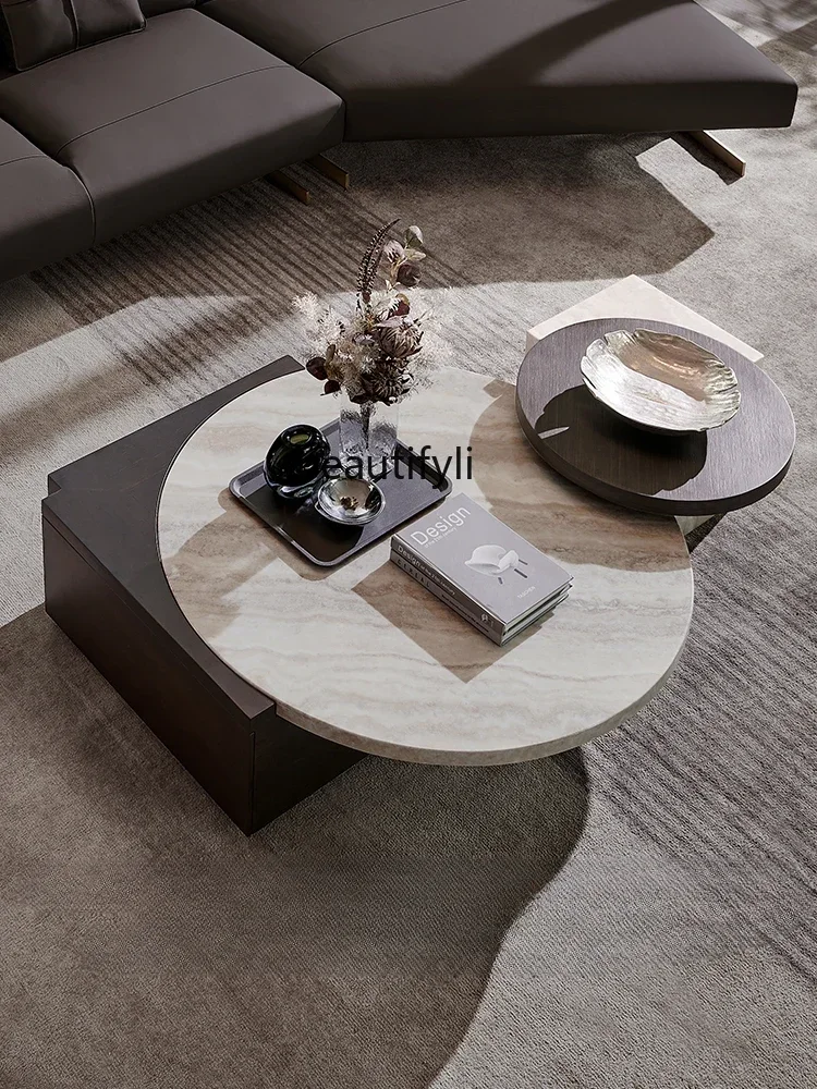 

Y Marble coffee table light luxury modern high-end living room home combination designer