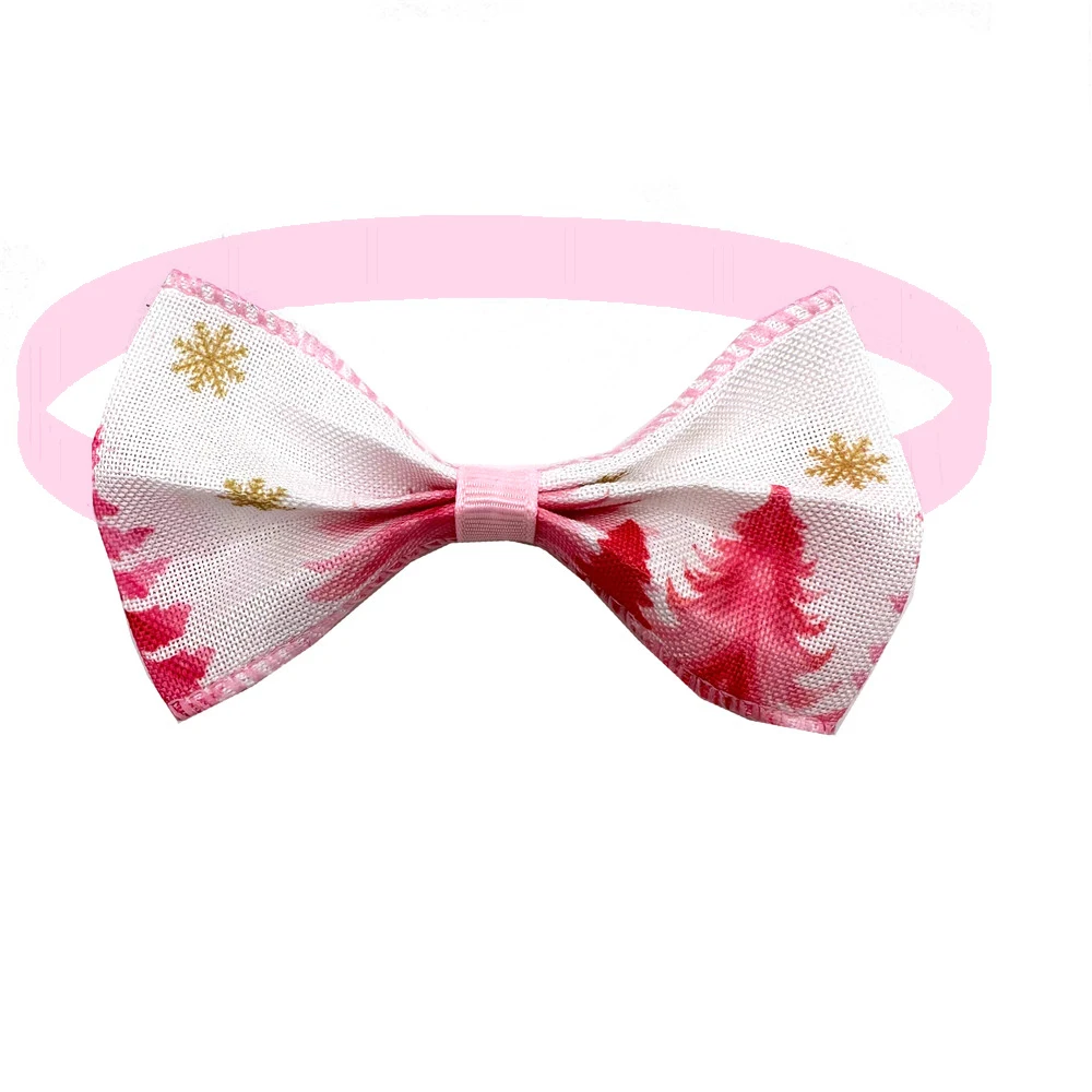 50/100pcs Christmas Dog Grooming Bowties Ties Pink Style Dog Bowties Adjustable Pets Accessories Bow Ties Bowknots for Xmas